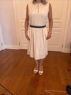 J. Crew Cream Sleeveless  Midi Dress
